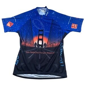 Voler AIDS LifeCycle 7 Cycling Jersey 2008 San Francisco to LA Mens Medium Blue